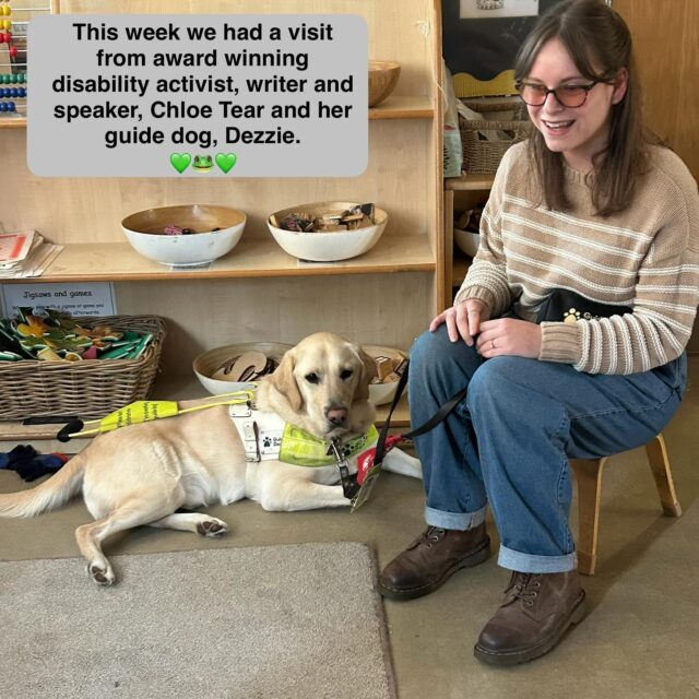 Thank you so much @chloe_tear for coming to see us with Dezzie!
#disabiltyawareness #visualimpairment #guidedogs 
#otleypreschoolers #otleytoddlers
 #otley #otleynursery #otleybabies #leedspreschools #otleypreschool  #leedsnursery #leedsbabies  #leedstoddlers